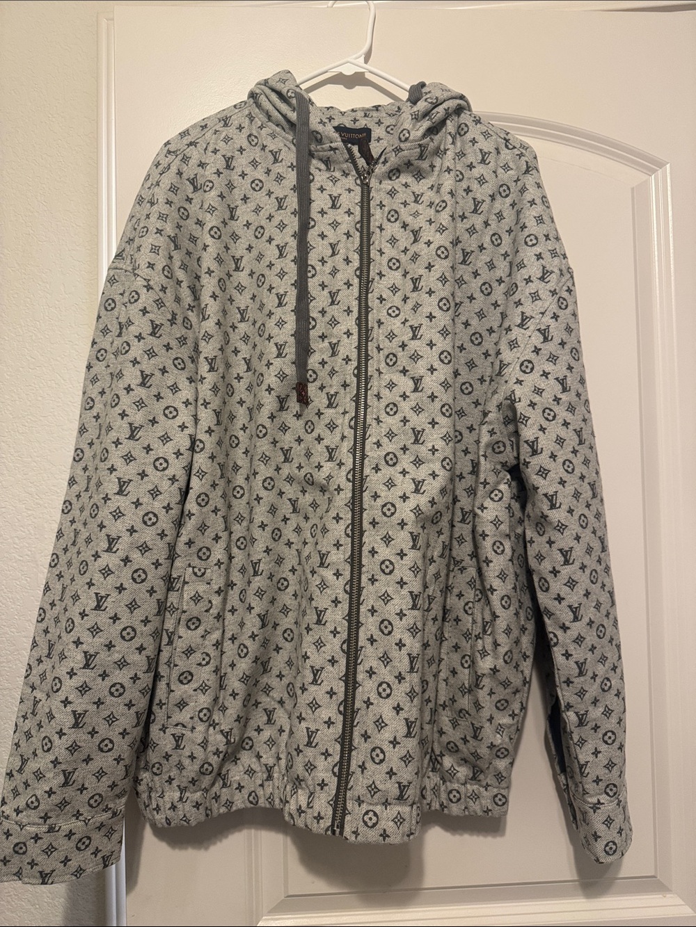 Louis Vuitton Grey Monogram Zip-Up Hoodie - Picture 3 of 7